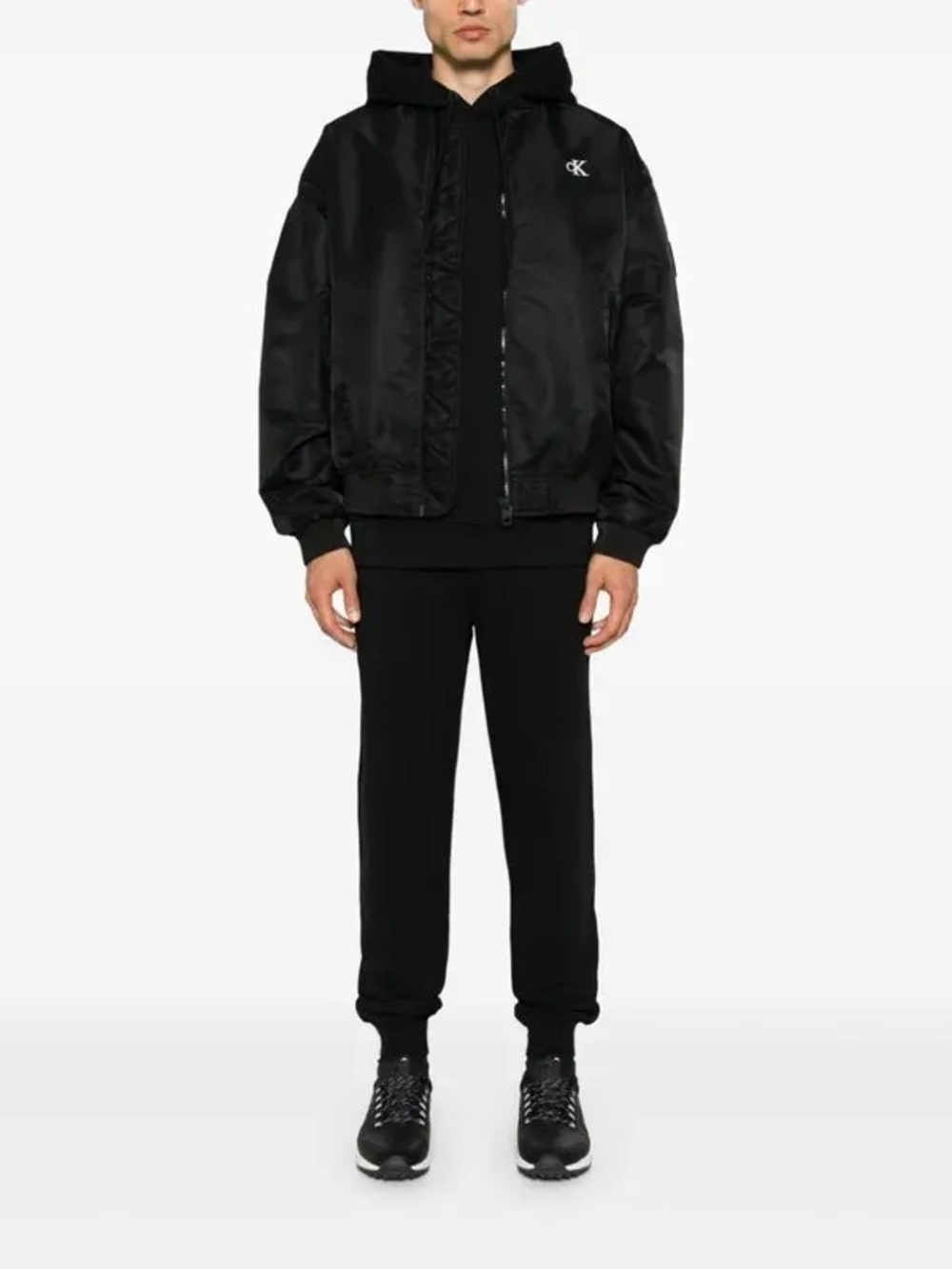 Calvin Klein Men’s Black Bomber Jacket size M excellent condition - Picture 2 of 9